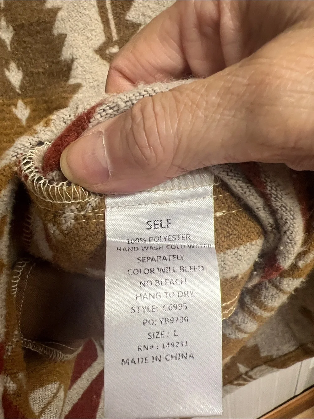 Kori L Rustic Aztec Pullover - Picture 3 of 5